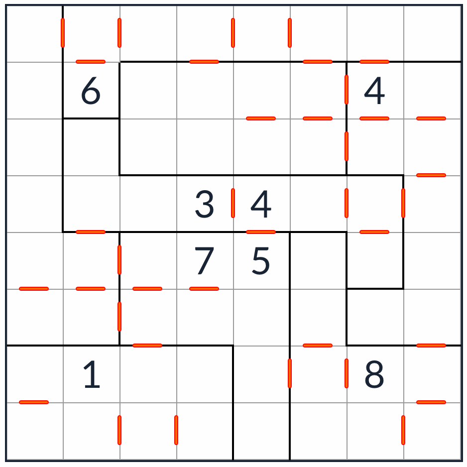 Anti-Knight nepravidelný po sobě jdoucí puzzle Sudoku 8x8