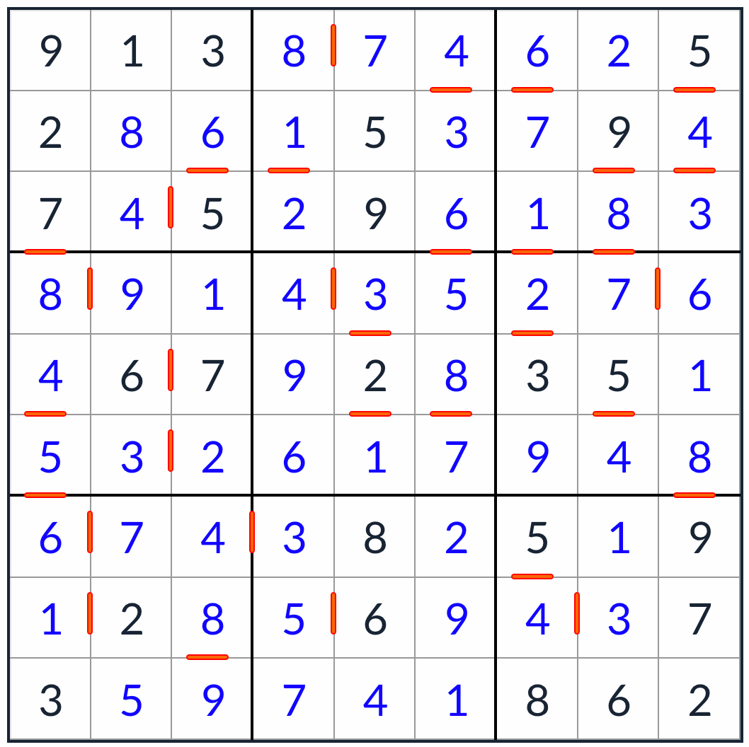 Anti-King po sobě jdoucí řešení Sudoku