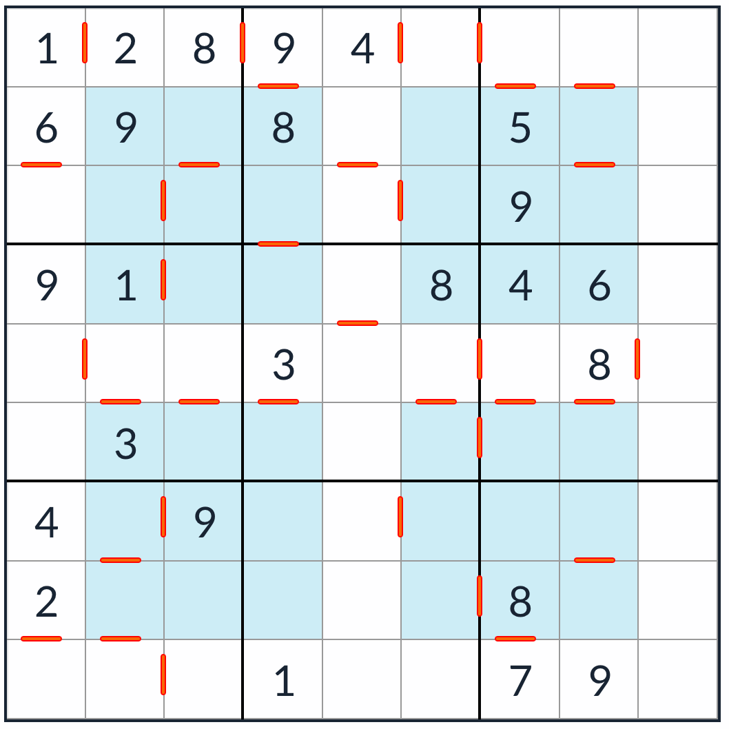 hyper po sobě jdoucí sudoku puzzle