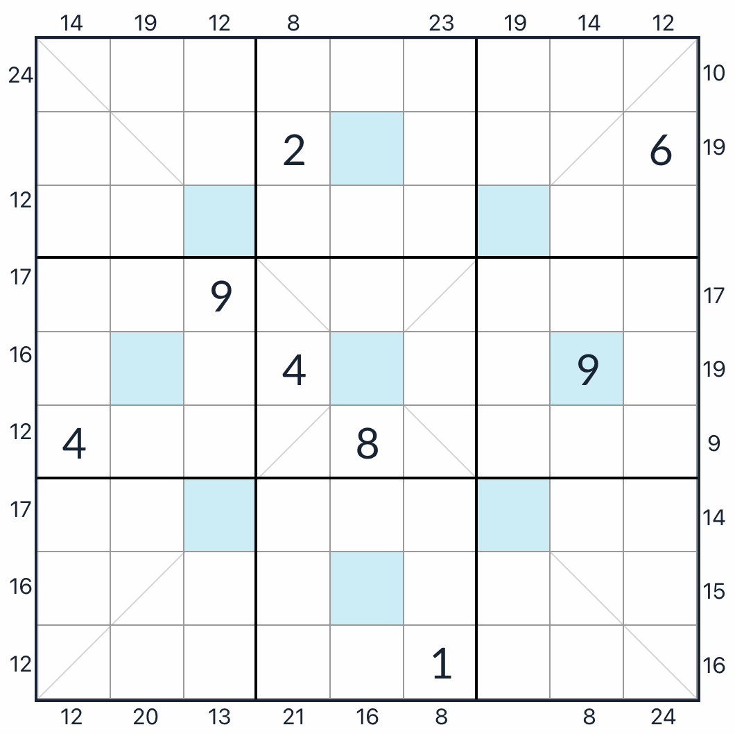 diagonální hvězdička frame otázka sudoku