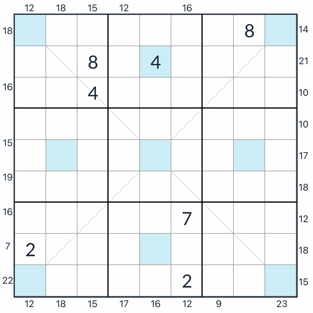 diagonal girandola rámeček sudoku