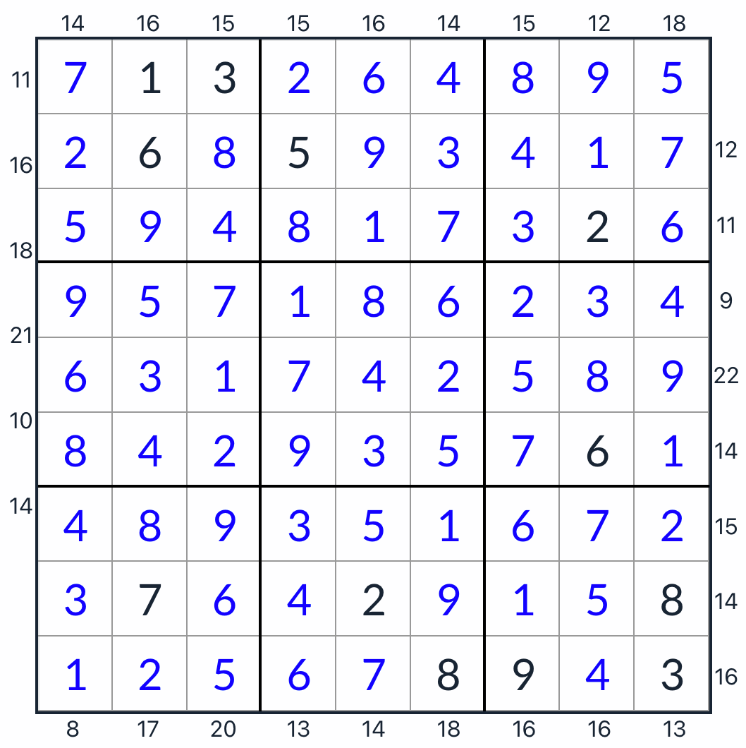 anti-knight frame sudoku řešení