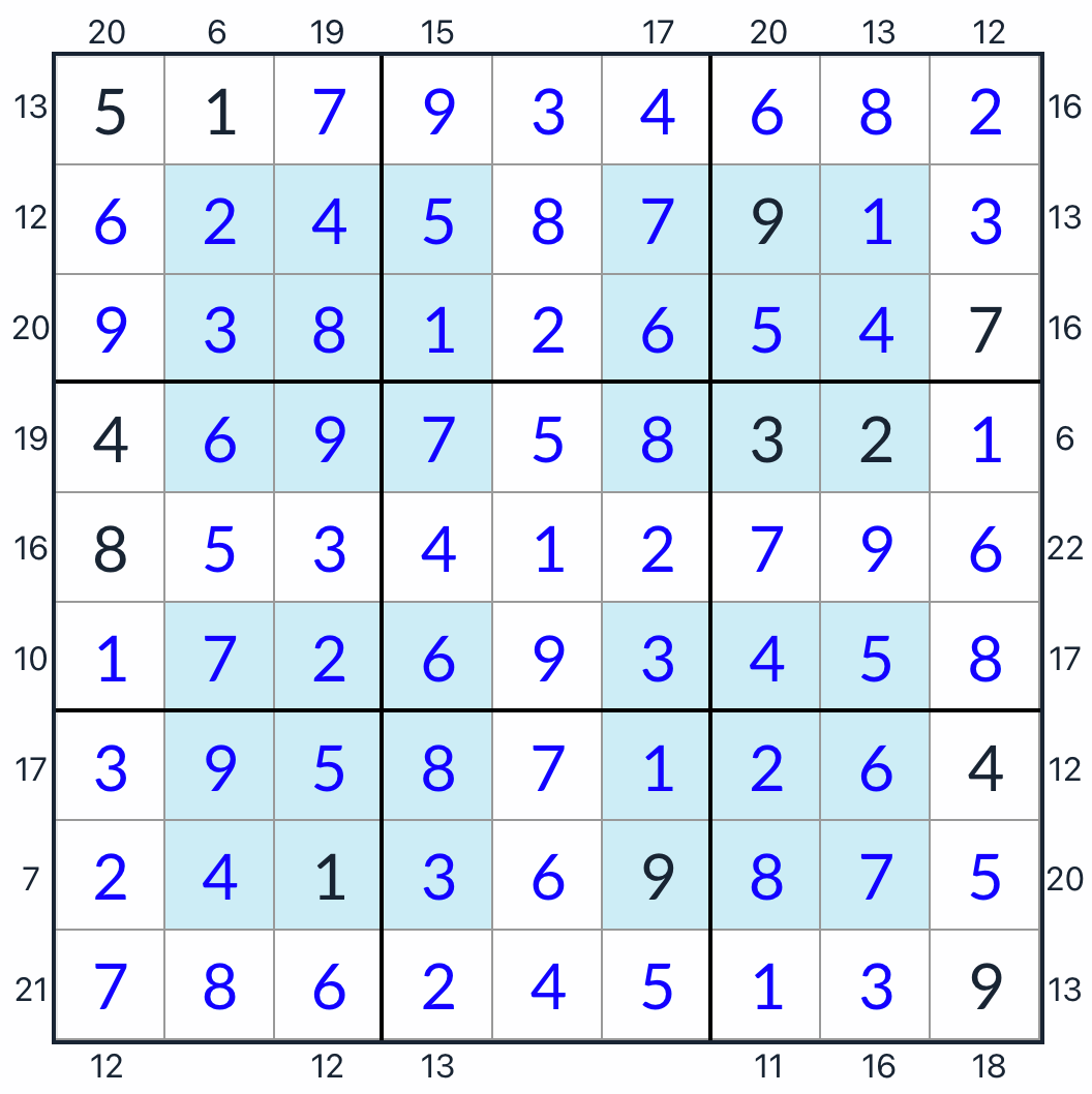 anti-king hyper frame sudoku řešení