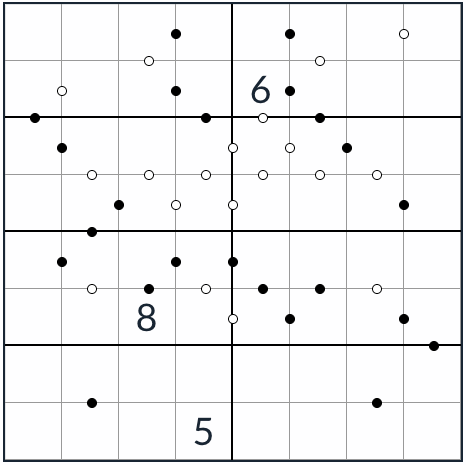 Anti-Knight Kropki sudoku 8x8 Otázka