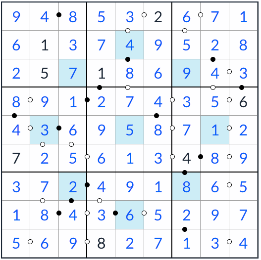 asterisk kropki sudoku řešení