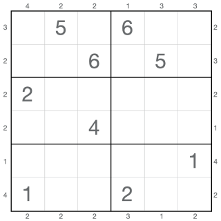 Sudoku mrakodrap 6x6