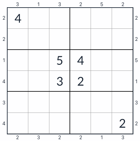 Anti-King mrakodrap sudoku 6x6