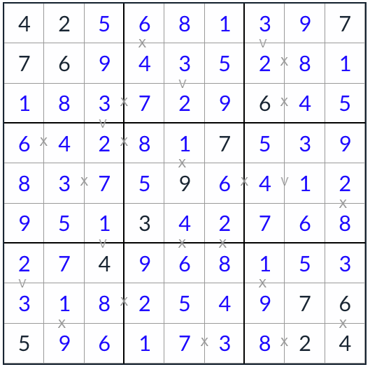 anti-king xv sudoku řešení